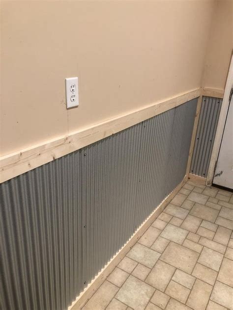 wainscoting corrugated metal installation